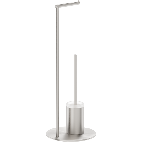 Mexen Loop standing toilet brush with paper holder, brushed nickel - 70A71095-97