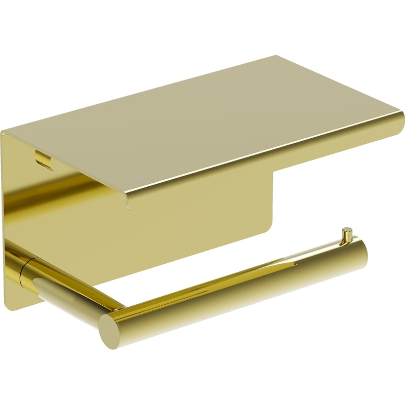 Mexen Loop toilet paper holder with shelf, gold - 70A71022-50