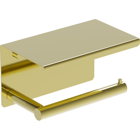 Mexen Loop toilet paper holder with shelf, gold - 70A71022-50