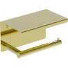 Mexen Loop toilet paper holder with shelf, gold - 70A71022-50