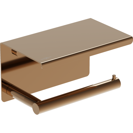 Mexen Loop toilet paper holder with shelf, rose gold - 70A71022-60