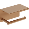 Mexen Loop toilet paper holder with shelf, brushed copper - 70A71022-65