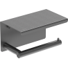 Mexen Loop toilet paper holder with shelf, brushed gun gray - 70A71022-66