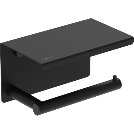 Mexen Loop toilet paper holder with shelf, black - 70A71022-70