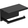 Mexen Loop toilet paper holder with shelf, black - 70A71022-70