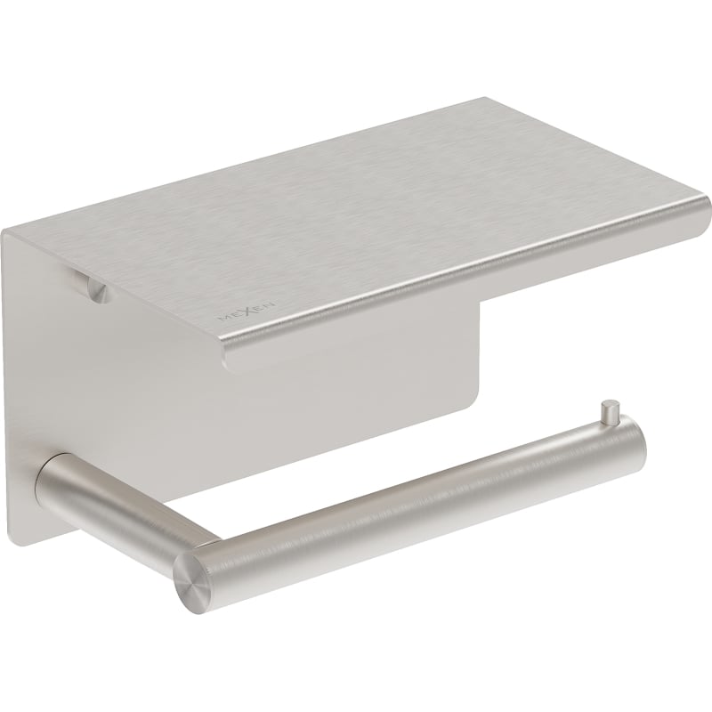 Mexen Loop toilet paper holder with shelf, brushed nickel - 70A71022-97