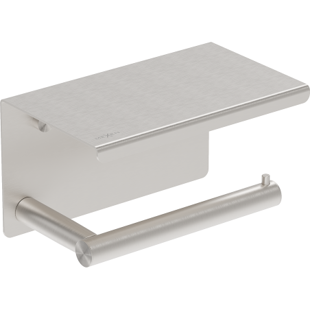 Mexen Loop toilet paper holder with shelf, brushed nickel - 70A71022-97
