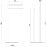 Mexen Loop standing towel rack, brushed copper - 70A71096-65