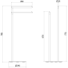 Mexen Loop standing towel rack, brushed gun gray - 70A71096-66
