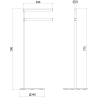 Mexen Loop standing towel rack, black chrome - 70A71097-73