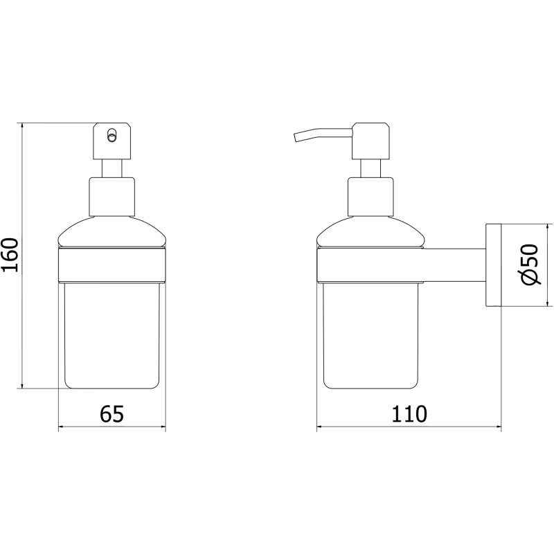 Mexen Ovio soap dispenser, black chrome - 70A19558-73
