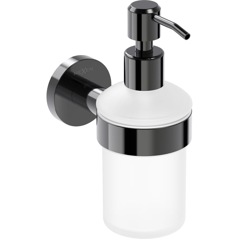 Mexen Ovio soap dispenser, black chrome - 70A19558-73