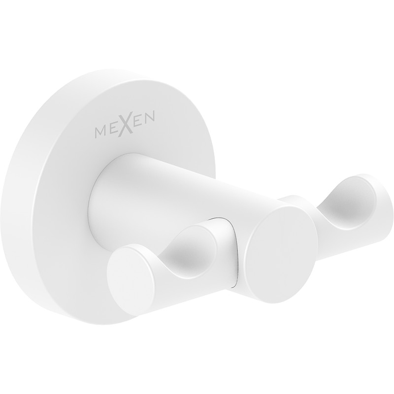 Mexen Ovio double towel hook, white - 70A19512-20