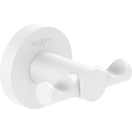 Mexen Ovio double towel hook, white - 70A19512-20