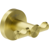 Mexen Ovio double towel hook, brushed gold - 70A19512-55
