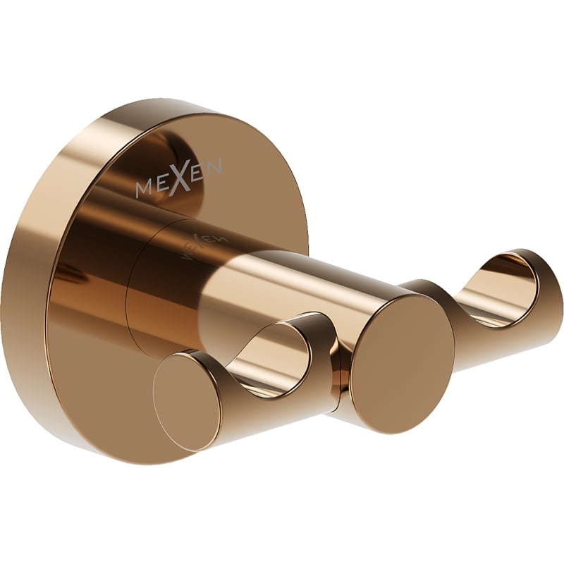 Mexen Ovio double towel hook, rose gold - 70A19512-60