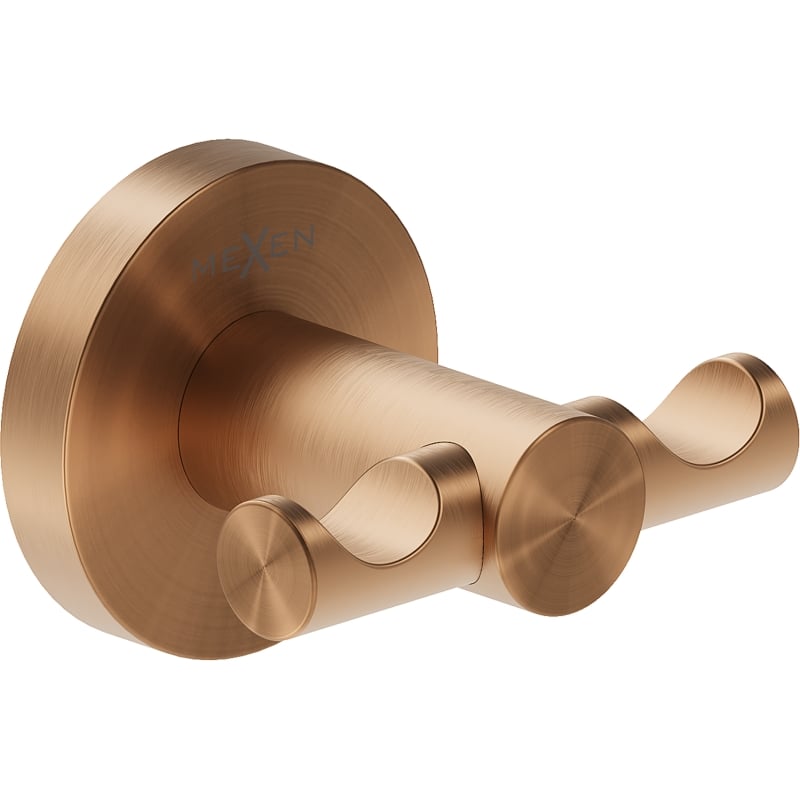 Mexen Ovio double towel hook, brushed copper - 70A19512-65