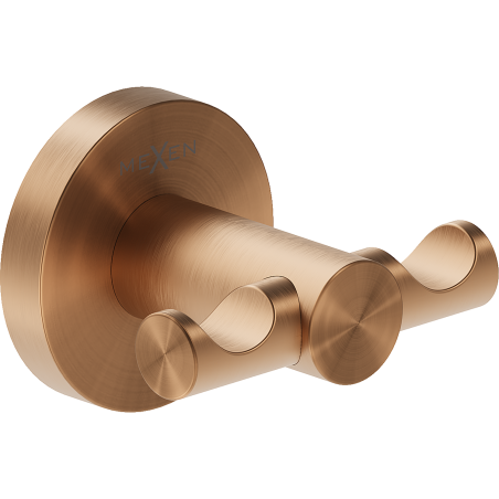 Mexen Ovio double towel hook, brushed copper - 70A19512-65