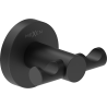 Mexen Ovio double towel hook, black - 70A19512-70