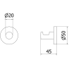 Mexen Ovio towel hook, chrome - 70A19511-00