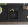 Mexen Vito 1-bowl granite sink with Telma kitchen faucet, black - 6503-77-670200-50-B