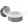 Mexen Ovio soap dish, gun gray brushed - 70A19555-66