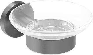 Mexen Ovio soap dish, gun gray brushed - 70A19555-66