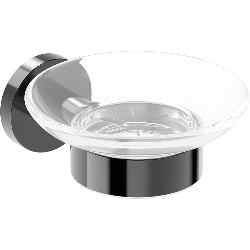 Mexen Ovio soap dish, black chrome - 70A19555-73