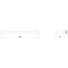 Mexen Ovio towel rack, black chrome - 70A19541-73