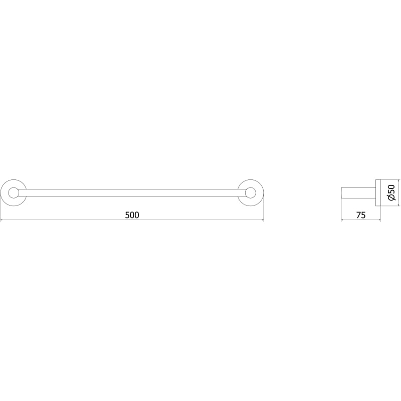 Mexen Ovio towel rack, brushed nickel - 70A19543-97