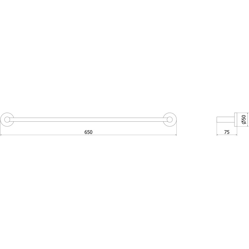 Mexen Ovio towel rack, brushed gun gray - 70A19545-66