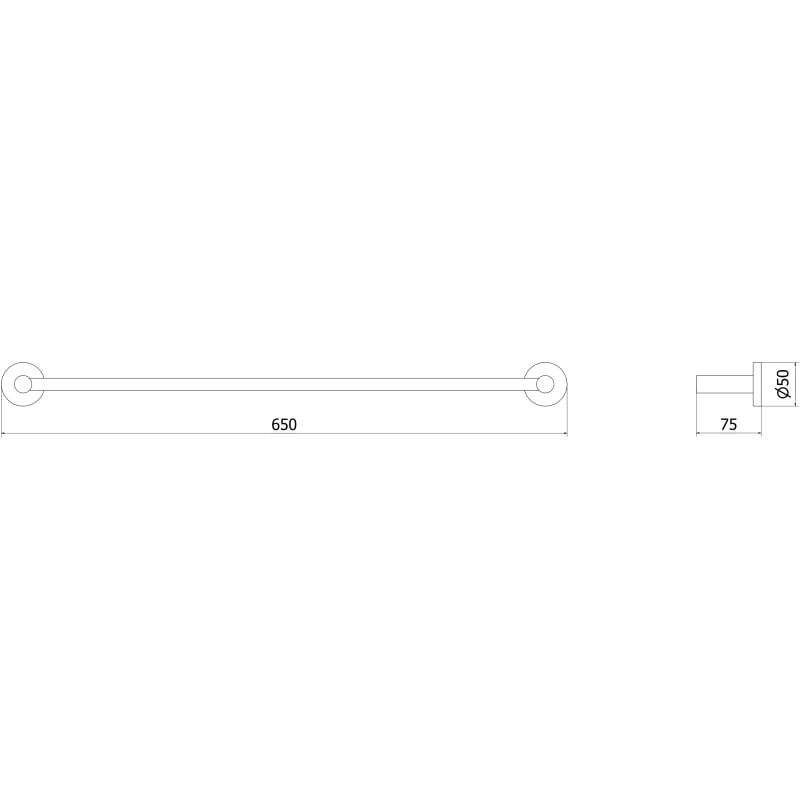 Mexen Ovio towel rack, black chrome - 70A19545-73