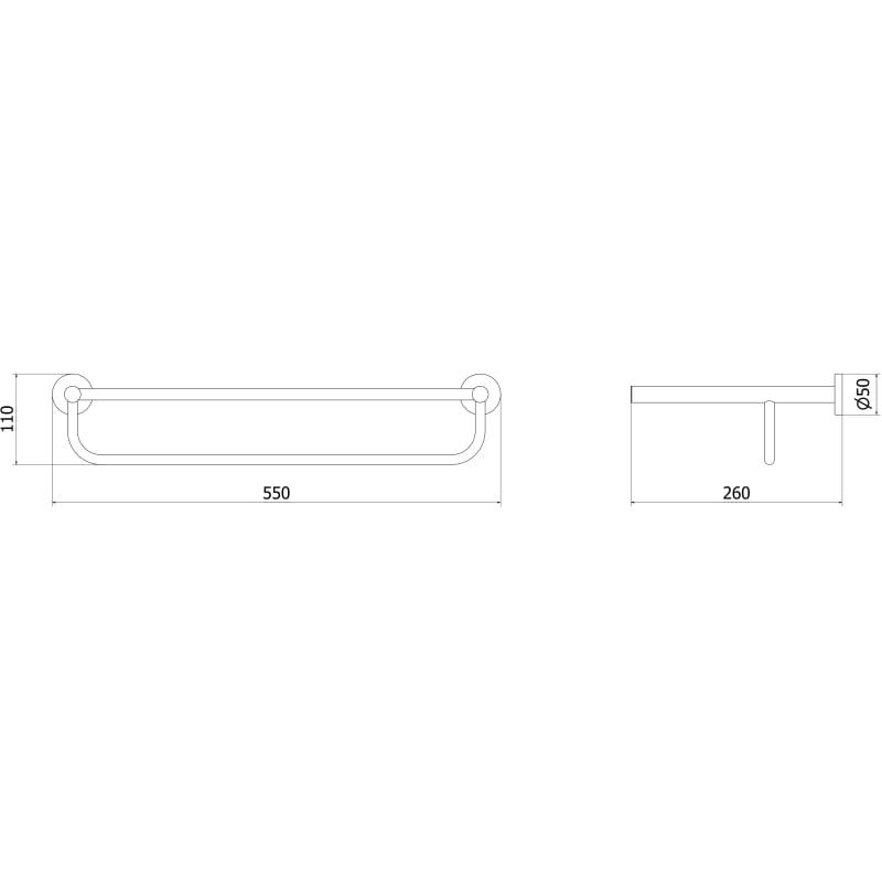 Mexen Ovio towel shelf, chrome - 70A19581-00