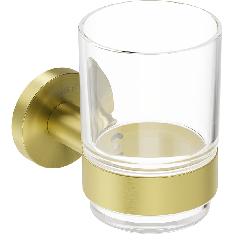 Mexen Ovio toothbrush holder, brushed gold - 70A19551-55