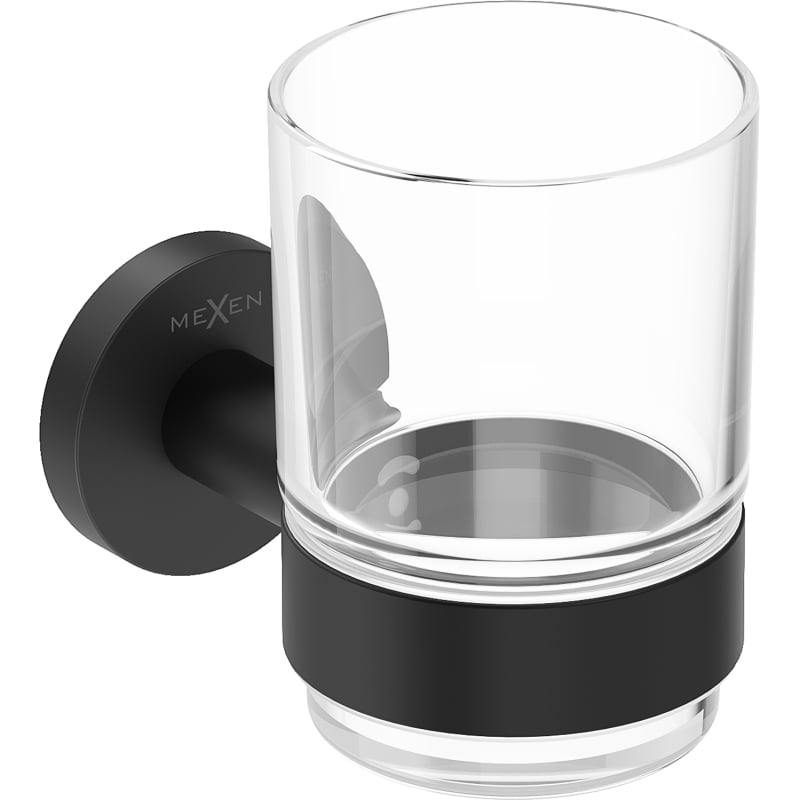 Mexen Ovio toothbrush holder, black - 70A19551-70
