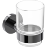Mexen Ovio toothbrush holder, black chrome - 70A19551-73