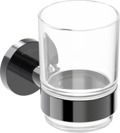 Mexen Ovio toothbrush holder, black chrome - 70A19551-73