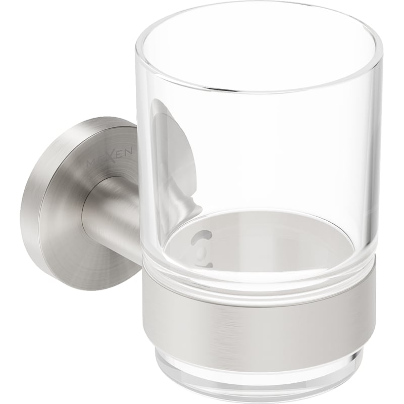 Mexen Ovio toothbrush holder, brushed nickel - 70A19551-97