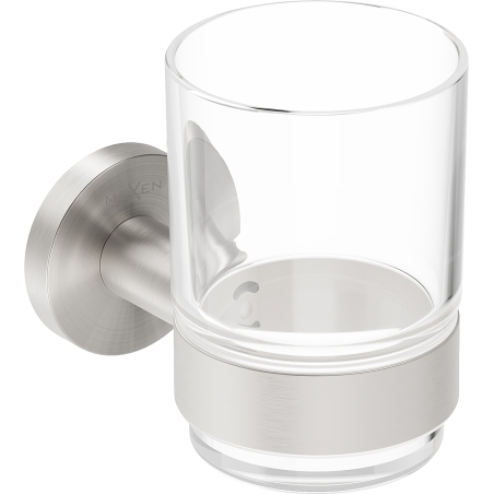 Mexen Ovio toothbrush holder, brushed nickel - 70A19551-97