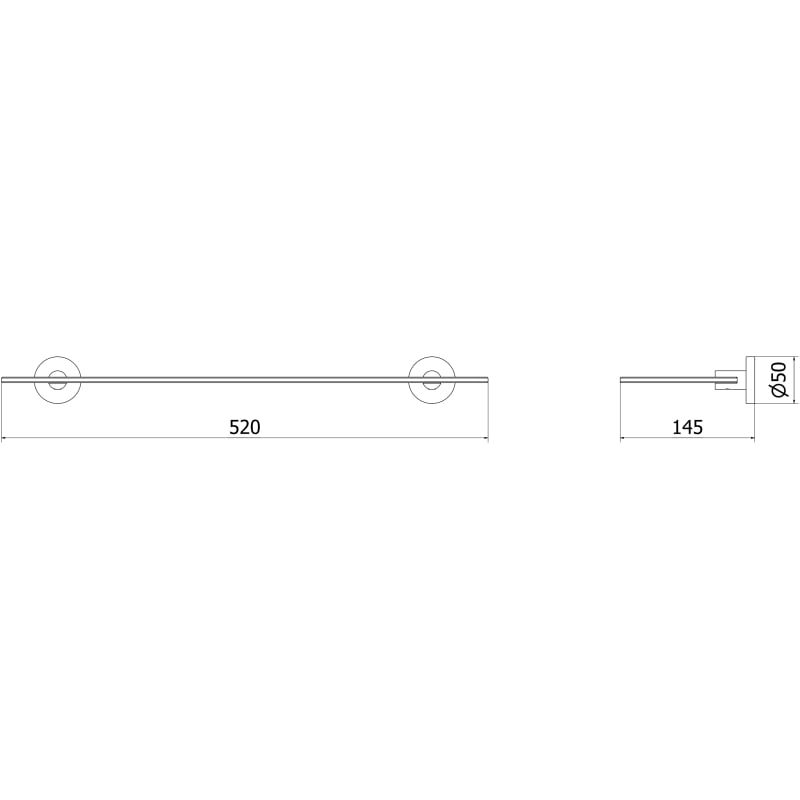 Mexen Ovio hanging glass shelf, gold brushed - 70A19561-55