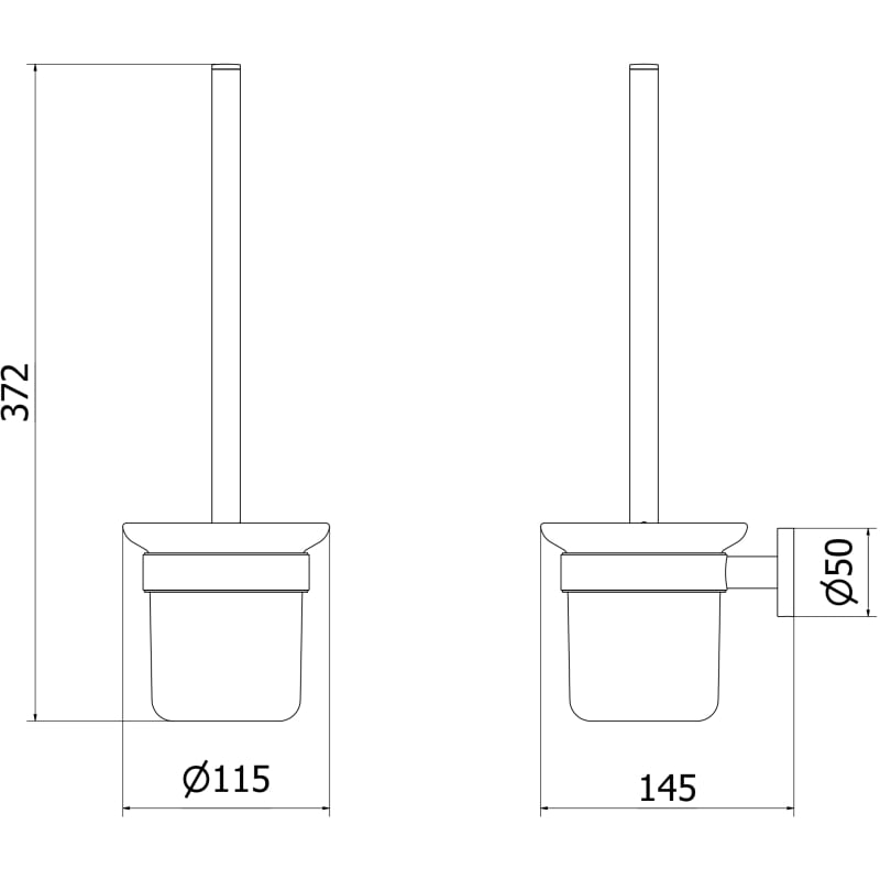 Mexen Ovio toilet brush, chrome - 70A19571-00