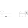 Mexen Ovio toilet paper holder, black chrome - 70A19525-73
