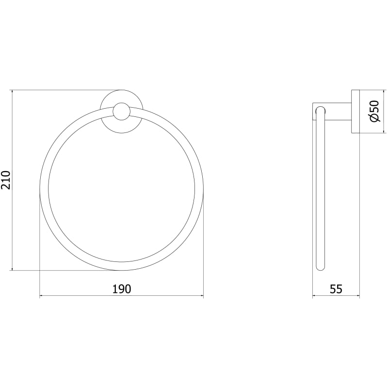 Mexen Ovio towel rack, chrome - 70A19531-00