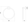Mexen Ovio towel rack, brushed gun gray - 70A19531-66