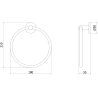 Mexen Ovio towel rack, black chrome - 70A19531-73