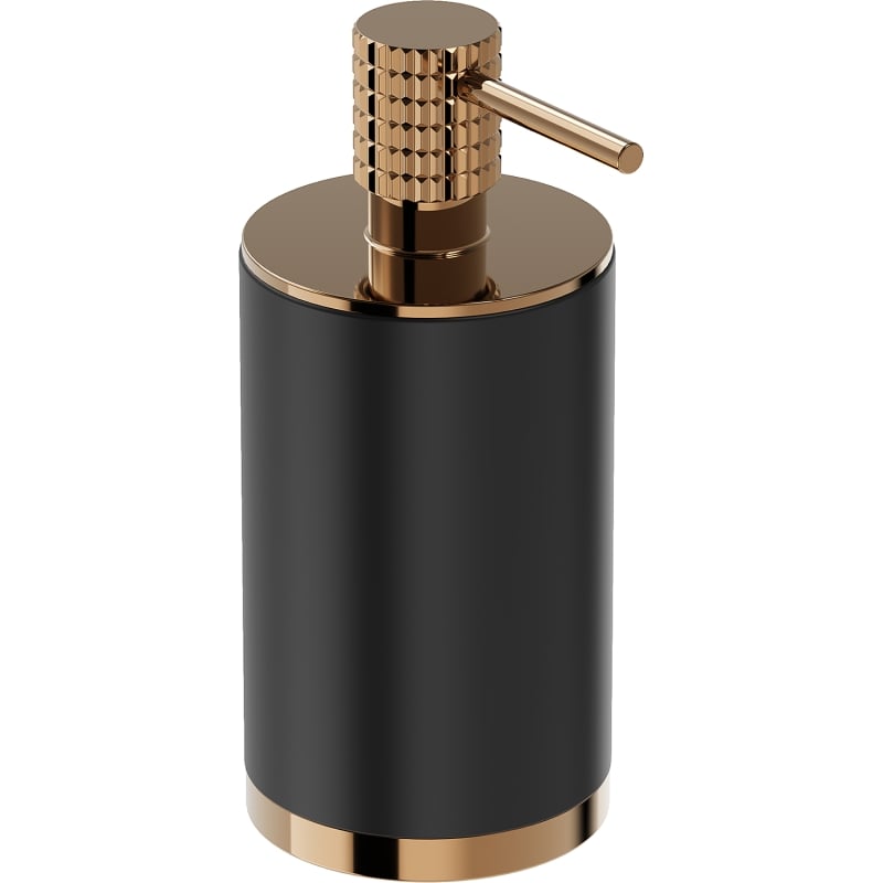 Mexen Triv standing soap dispenser, black/rose gold - 70A33059-60B