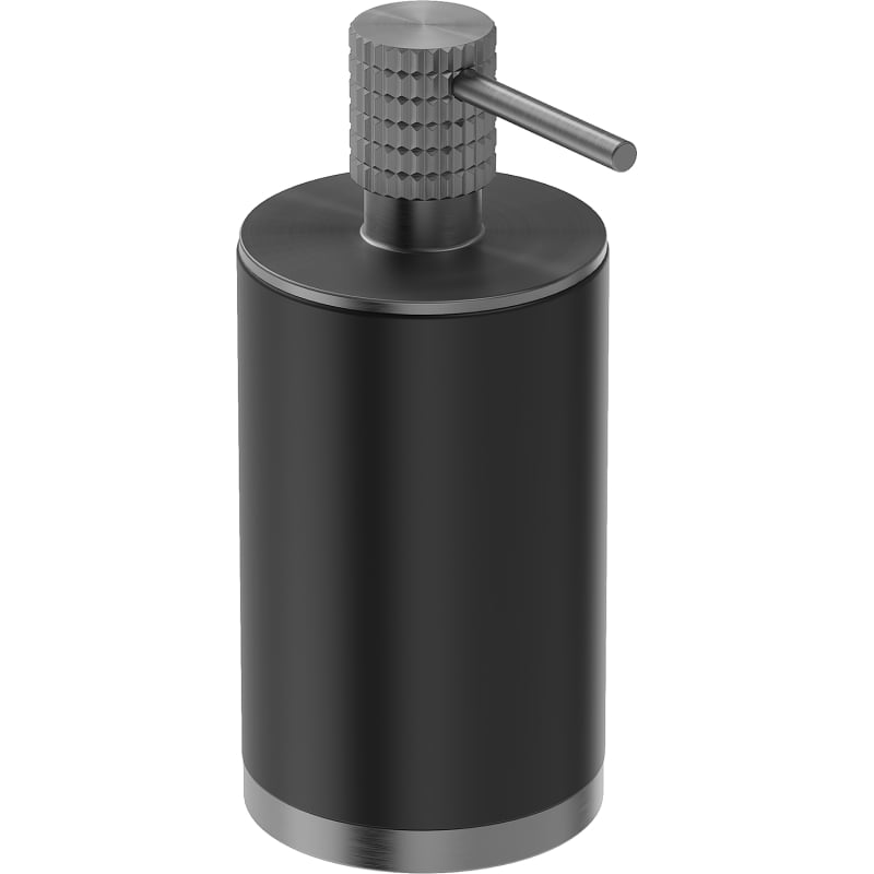 Mexen Triv standing soap dispenser, black/brushed gun gray - 70A33059-66B