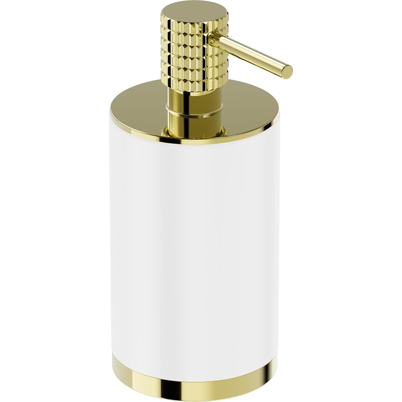 Mexen Triv standing soap dispenser, white/gold - 70A33059-50W