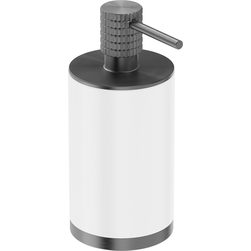 Mexen Triv standing soap dispenser, white/brushed gun gray - 70A33059-66W
