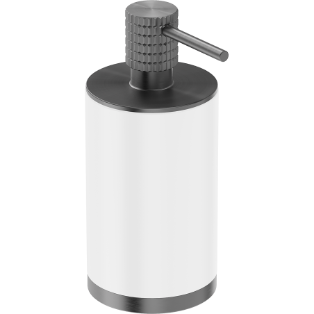 Mexen Triv standing soap dispenser, white/brushed gun gray - 70A33059-66W